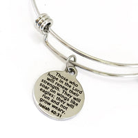 Christian Bracelet, Those Who Hope In The Lord Bracelet, Isaiah 40 31 Bracelet, Christian Gift,  Expanding Bangle Bracelet, Charm Bracelet