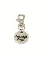 Christian Gift, I Am A Child Of God, Christian Bag Charm Gift, Christian Purse Charm, Baptism Gift, Bag Tag, Not Who You Are, Whose You Are,
