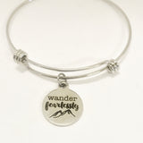 Travel Jewelry, Wander Fearlessly Bracelet,  Travel Gift, Jewelry Gift, Travel Lover Gift, Daughter Jewelry, Daughter Gift