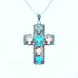 Large Cross Pendant Necklace, Southwestern Style Cross, Christian Cowgirl Style, Statement Necklace, Christian Jewelry Gift, Wife Jewelry