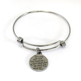 Christian Gift, God Has Redeemed Us Bracelet, Isaiah 43 1 Bible Quote, We Are His, Expanding Charm Bangle Bracelet, Scripture Gift