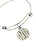 Christian Gift, God Has Redeemed Us Bracelet, Isaiah 43 1 Bible Quote, We Are His, Expanding Charm Bangle Bracelet, Scripture Gift