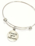 Charm Bracelet, Chase Your Dreams Bracelet, Expanding Bangle, Charm Bangle, Daughter Jewelry, Daughter Bracelet Gift, Stainless Charm