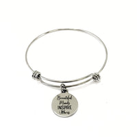 Beautiful Minds Inspire Others Bracelet, Teacher Gift, Mentor Gift, Mentor Bracelet, Inspiring Gift, Boss Gift, Stacking Charm Bracelet