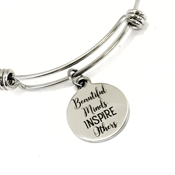 Beautiful Minds Inspire Others Bracelet, Teacher Gift, Mentor Gift, Mentor Bracelet, Inspiring Gift, Boss Gift, Stacking Charm Bracelet