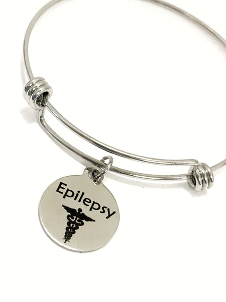 Epilepsy Medical Charm Bracelet, Epilepsy Awareness, Epilepsy Jewelry, Medical Notification, Medical Awareness, Medical Caduceus Symbol