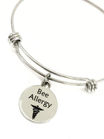 Bee Allergy Medical Charm Bracelet, Bee Allergy Awareness, Bee Allergy Jewelry, Anaphylaxis Medical Notification, Medical Awareness