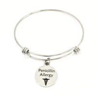 Penicillin Allergy Medical Charm Bracelet, Penicillin Allergy Awareness, Penicillin Allergy Jewelry, Medical Notification, Medical Awareness