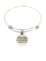 Bible Verse Bracelet, God’s Strength Is Made Perfect In My Weakness Bracelet, Bible Verse Gift, Strength Gift, Sympathy Gift, 2 Cor 12 9