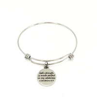 Bible Verse Bracelet, God’s Strength Is Made Perfect In My Weakness Bracelet, Bible Verse Gift, Strength Gift, Sympathy Gift, 2 Cor 12 9