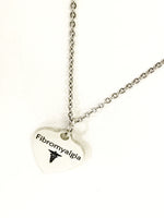 Fibromyalgia  Necklace, Fibromyalgia Medical Necklace, Fibromyalgia  Awareness Engraved Pendant Necklace, Medical ID Jewelry, Caduceus