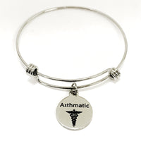 Asthmatic Medical Charm Bracelet, Asthmatic Awareness, Asthmatic Jewelry, Medical Notification, Medical Awareness, Medical Caduceus