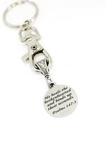 Keychain Gift, He Heals The Brokenhearted Keychain, Psalms 147 3 Keychain, Christian Gift, Grief Sympathy Gift, Tough Times Gifts