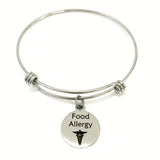 Food Allergy Medical Charm Bracelet, Food Allergy Awareness Jewelry, Food Allergy Notification, Medical Awareness, Caduceus