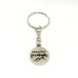 Traveler Gift, Traveler Keychain, Wander Fearlessly Keychain, Traveler Key Ring, Best Friend Gift, Going Away Gift, Girlfriend Trip Gift