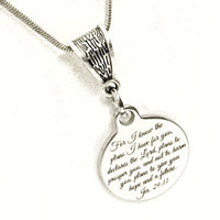 Scripture Necklace, For I Know The Plans I Have For You Necklace, Scripture Gift, Scripture Charm, Jeremiah 29 11 Necklace, Bible Verse Gift