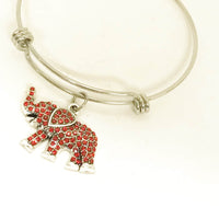 Red Elephant Bracelet, Red Elephant Jewelry, Charm Bracelet, Red Elephant Charm, Power Bracelet, Good Luck Gift, Good Luck Bracelet