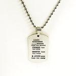 Son Gift, Braver Stronger Smarter Loved Gift, Dogtag Necklace, Necklace for Son, Necklace for Husband, Gift for Him, Loved Son, Husband Gift
