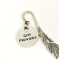 Bookmark Gift, God Provides Bookmark, Reader Gift, Christian Bookmark, Charm Bookmark, Sympathy Gift, Religious Gift, Religious Bookmark