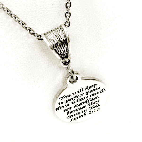 Christian Gift, You Will Keep In Perfect Peace Necklace, Christian Jewelry, Isaiah 26 3 Gift, Daughter Gift, Christian Woman Gift