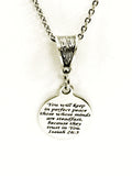 Christian Gift, You Will Keep In Perfect Peace Necklace, Christian Jewelry, Isaiah 26 3 Gift, Daughter Gift, Christian Woman Gift