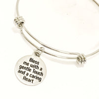 Nurse Bracelet, Nurse Gift, Nurse Prayer, Bless Me With A Gentle Touch And A Caring Heart Bracelet, Nursing Student Bracelet, Nursing Gift