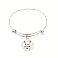 Beautiful Minds Inspire Others Bracelet, Teacher Gift, Mentor Gift, Mentor Bracelet, Inspiring Gift, Boss Gift, Stacking Charm Bracelet