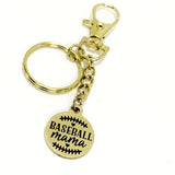 Baseball Mama Keychain, Baseball Mama Gift, Baseball Mama Charm, Goldtone Keychain, Baseball Mom Keychain, Baseball Mom Gift, Keychain Clip