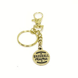 Baseball Mama Keychain, Baseball Mama Gift, Baseball Mama Charm, Goldtone Keychain, Baseball Mom Keychain, Baseball Mom Gift, Keychain Clip