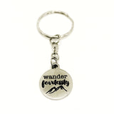Traveler Gift, Traveler Keychain, Wander Fearlessly Keychain, Traveler Key Ring, Best Friend Gift, Going Away Gift, Girlfriend Trip Gift