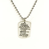 Son Gift, Encouragement Gift For Son, Braver Stronger Smarter And Loved Necklace, Love Dad, Son Necklace From Dad, Gift From Dad