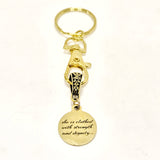 Christian Keychain, She Is Clothed In Strength And Dignity Keychain, Christian Charm Keychain, Christian Gift For Her, Religious Gifts
