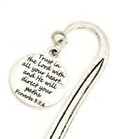 Christian Bookmark, Trust In The Lord With All Your Heart Bookmark, Christian Gift, Christian Charm, Religious Bookmark, Scripture Gift