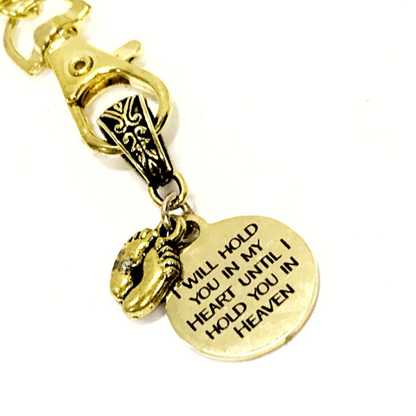Child Loss Memorial, I Will Hold You In My Heart Until I Hold You In Heaven Keychain, Child Loss Sympathy Gift, Miscarriage Memorial Gift