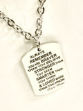 Gift From Mom, Braver Stronger Smarter Loved Necklace, Love Mom, Daughter Gift, Son Gift, Stainless Steel Necklace, Encouragement Gift