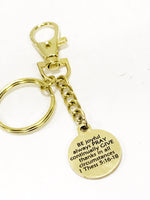 Christian Gift, Be Pray Give Keychain, Be Joyful, Alway Pray, Give Thanks, 1 Thes 5 16 to 18, Christian Keychain, Gold Keychain Gift For Her