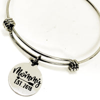 New Mom Gift, Mommy EST 2018 Bracelet, New Mom Bracelet, New Mom Jewelry, New Baby Gift, Mom Christmas Gift, Wife Jewelry Gift From Baby
