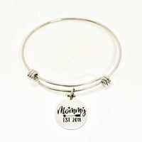 New Mom Gift, Mommy EST 2018 Bracelet, New Mom Bracelet, New Mom Jewelry, New Baby Gift, Mom Christmas Gift, Wife Jewelry Gift From Baby