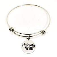 New Mom Gift, Mommy EST 2018 Bracelet, New Mom Bracelet, New Mom Jewelry, New Baby Gift, Mom Christmas Gift, Wife Jewelry Gift From Baby