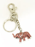 Red Elephant Keychain, Red Elephant Gift, Crystal Red Elephant, Clip On Keychain, Keychain Gift, Power Keychain Gift, Remember Me Gift