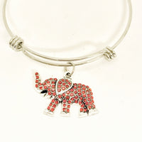 Red Elephant Bracelet, Red Elephant Jewelry, Charm Bracelet, Red Elephant Charm, Power Bracelet, Good Luck Gift, Good Luck Bracelet