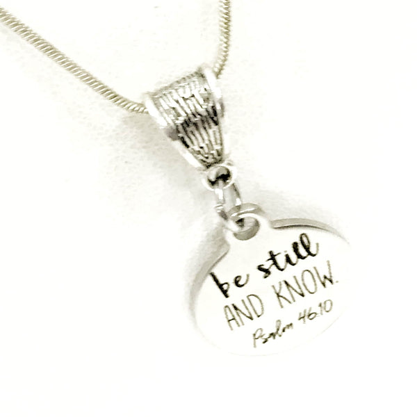 Christian Jewelry, Be Still And Know Necklace, Christian Necklace, Christian Gift, Psalm 46 10 Jewelry, Scripture Jewelry, Scripture Gift