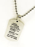 Son Gift, Braver Stronger Smarter Loved Gift, Dogtag Necklace, Necklace for Son, Necklace for Husband, Gift for Him, Loved Son, Husband Gift