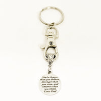 Keychain Gift, Braver Stronger Smarter Keychain, Love Dad Keychain, Gift For Son, Gift For Daughter, Braver Than You Believe Keychain