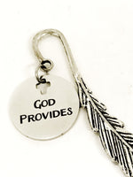 Bookmark Gift, God Provides Bookmark, Reader Gift, Christian Bookmark, Charm Bookmark, Sympathy Gift, Religious Gift, Religious Bookmark