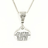 Christian Jewelry, God Will Keep You In Perfect Peace Necklace, Isaiah 26 3 Christian Necklace, Religious Jewelry, Christian Woman Jewelry