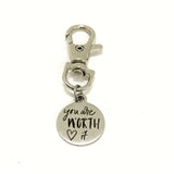 Bag Charm, You Are Worth It Clip, Keychain Clip, Girlfriend Gift, Daughter Gift, Keychain Charm, Zipper Pull, Motivating Bag Clip