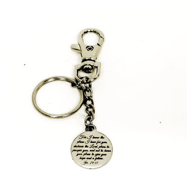 Bible Verse Gifts, For I Know The Plans I Have For Your Keychain, Jer 29 11 Religious Keychain Clip, Christianity Gift, Religious Gift