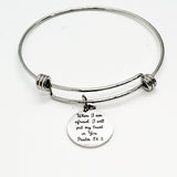 Christian Bracelet, When I Am Afraid I Will Put My Trust In You Bracelet, Christian Gift, Christian Charm, Stacking Bracelet, Charm Bangle