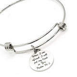 Christian Bracelet, When I Am Afraid I Will Put My Trust In You Bracelet, Christian Gift, Christian Charm, Stacking Bracelet, Charm Bangle